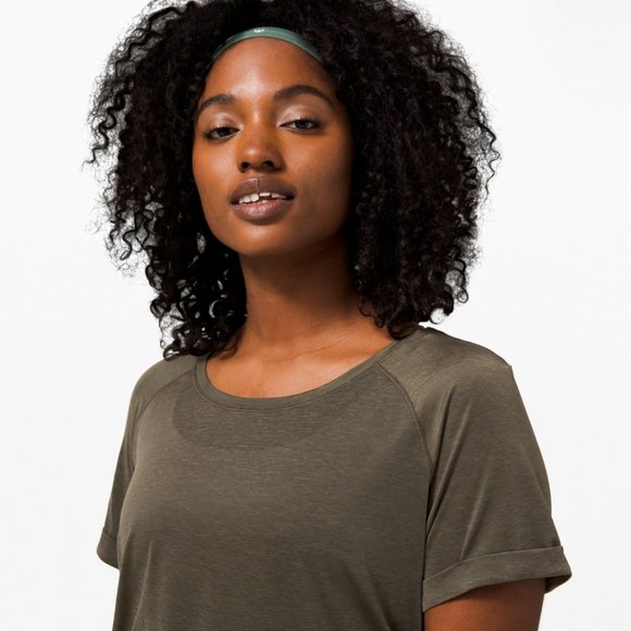 Lululemon Dark Olive Open Up Tie Back Tee size 4 - Picture 5 of 13